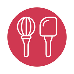 Fototapeta premium Cooking Spoon vector Circle Outline Icon. Eps 10 File