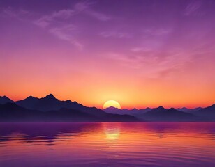 Warm orange to purple gradient creating an abstract sunset effect with natural colors , purple gradient, serenity, warm orange