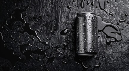 Cold Drink Can with Water Drops