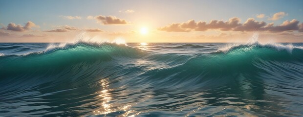 Obraz premium Ocean waves breaking on the surface of calm aqua water, boat, ocean waves, harbor