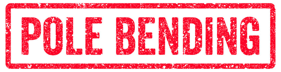 Pole Bending Stamp Transparent Seal, Red Grunge Pole Bending Word Rubber Stamp Seal