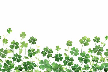 Four Leaf Clover Seamless Pattern