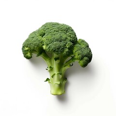 broccoli , Isolated white background, flat lay