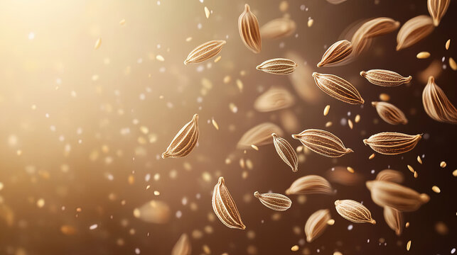beautiful photo of floating cumin