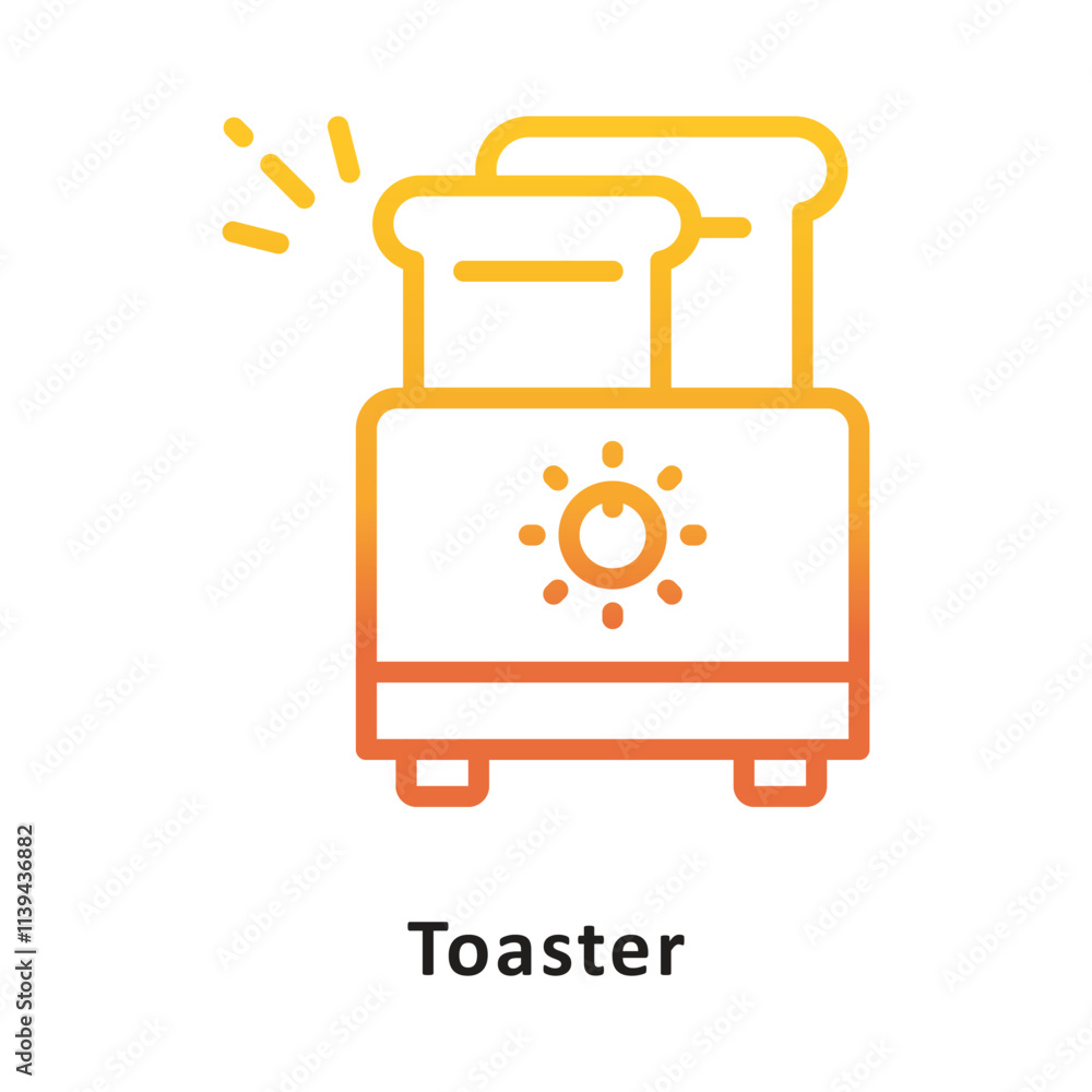 Poster toaster vector gradient outline icon. eps 10 file