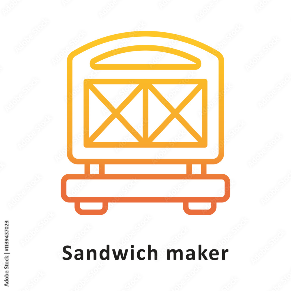 Aufkleber sandwich maker vector gradient outline icon. eps 10 file