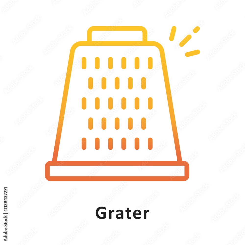 Poster grater vector gradient outline icon. eps 10 file