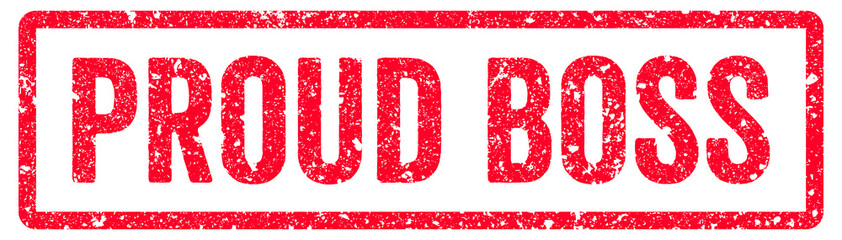 Proud Boss Stamp Transparent Seal, Red Grunge Proud Boss Word Rubber Stamp Seal
