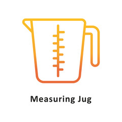 Measuring jug Vector Gradient Outline Icon. Eps 10 File