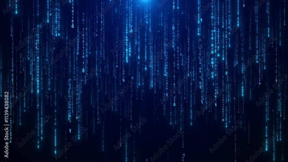 Aufkleber 4k digital cyberspace particles digital data social network connections. quantum computer architectu