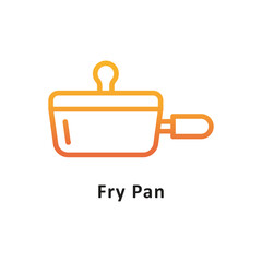Obraz premium Fry pan Vector Gradient Outline Icon. Eps 10 File