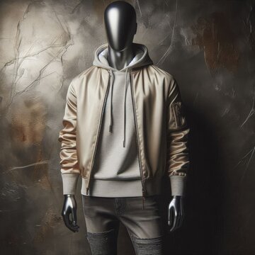 Menswear Display with Satin Bomber