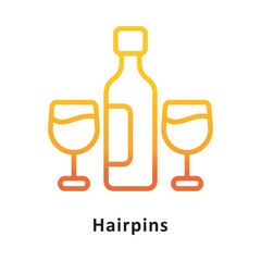 Wine Vector Gradient Outline Icon. Eps 10 File