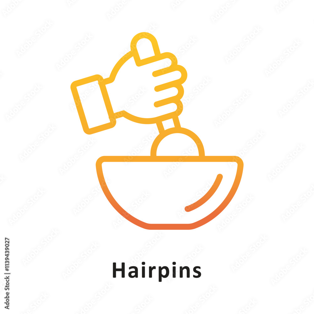 Poster stone mixer vector gradient outline icon. eps 10 file