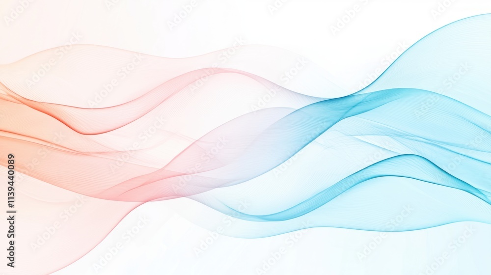 Aufkleber flowing waves of colorful light abstract design digital art soft gradient artistic perspective fluid