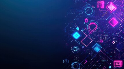 Obraz premium Dynamic digital design elements abstract background graphic illustration modern technology environment futuristic viewpoint