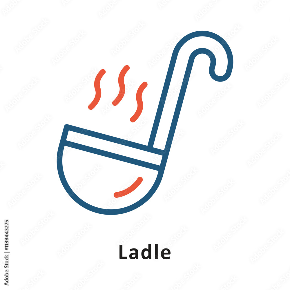 Poster ladle vector two color icon. eps 10 file