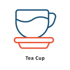 Tea Cup Vector Two Color Icon. Eps 10 File