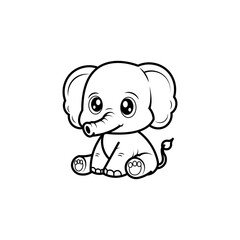 elephant outline on white background