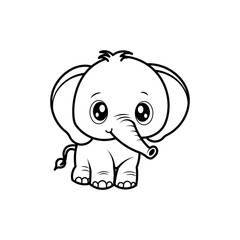 elephant outline on white background