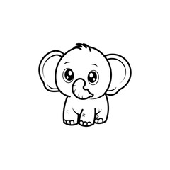 elephant outline on white background