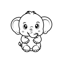 elephant outline on white background