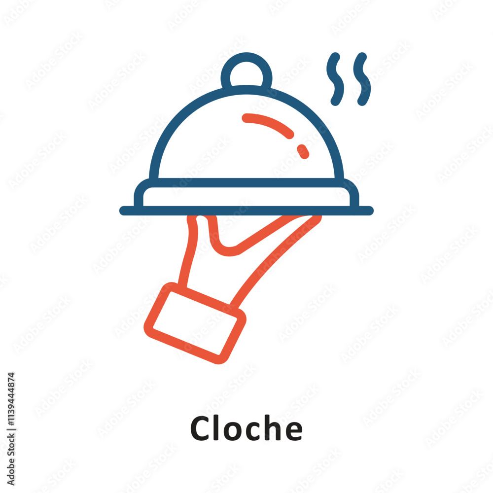 Poster cloche vector two color icon. eps 10 file