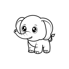 elephant outline on white background