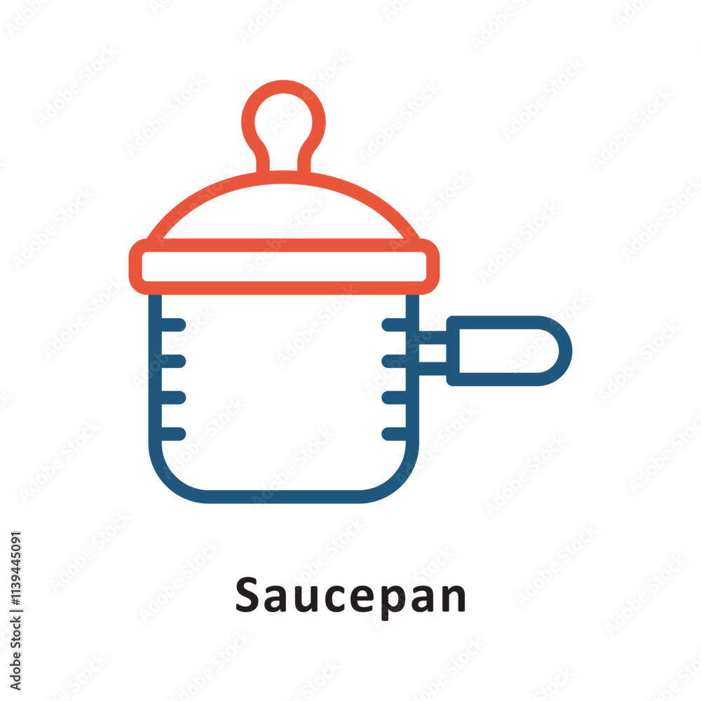 Poster saucepan vector two color icon. eps 10 file