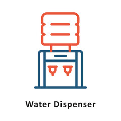 Water Dispenser vector two Color Icon. Eps 10 File 