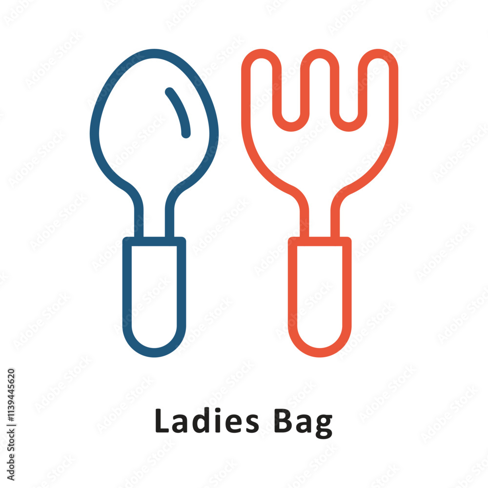 Aufkleber fork and knife vector two color icon. eps 10 file