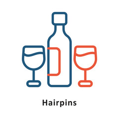 Wine Glass Vector Two Color Icon. Eps 10 File