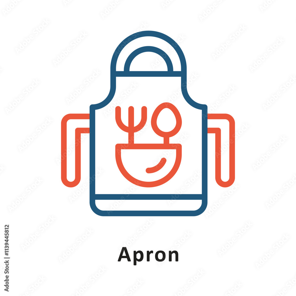 Aufkleber apron vector two color icon. eps 10 file