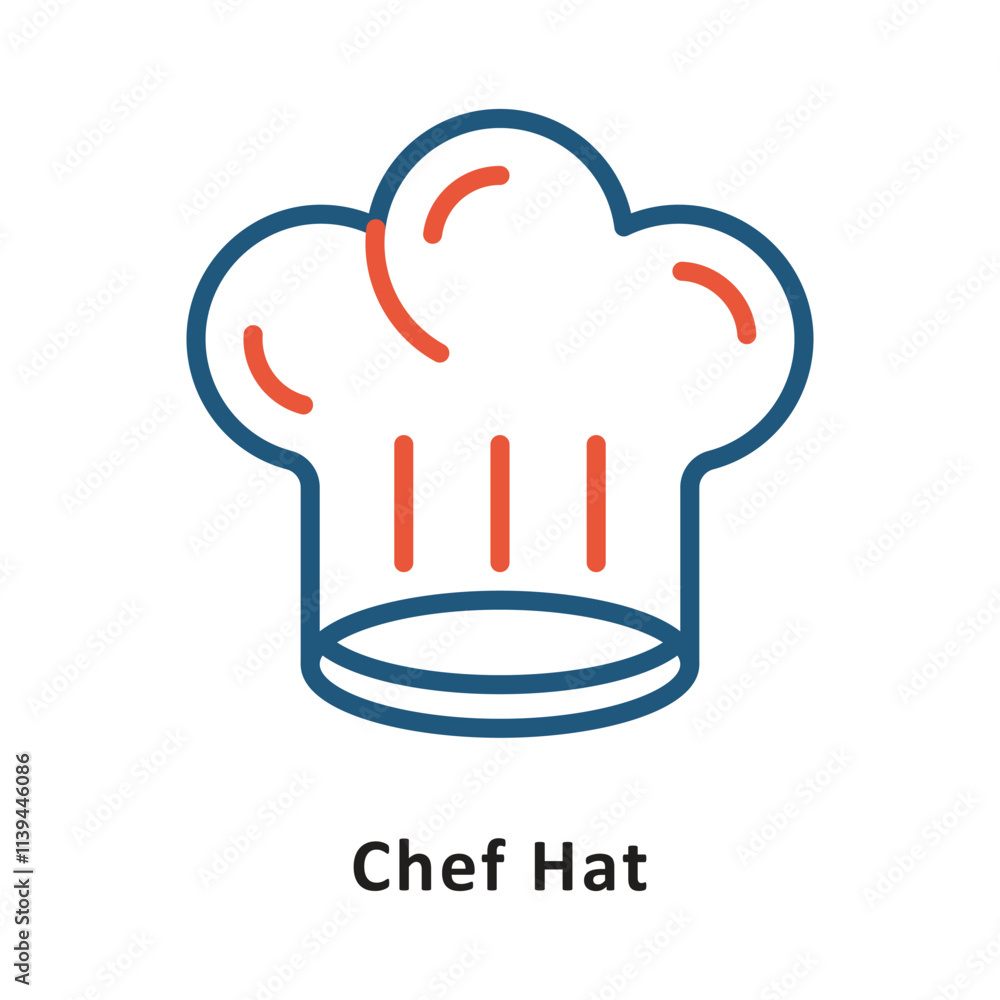 Poster chef hat vector two color icon. eps 10 file