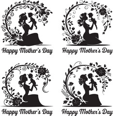 silhouette illustration celebrating Mother's Day.