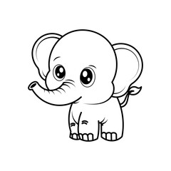 elephant outline on white background