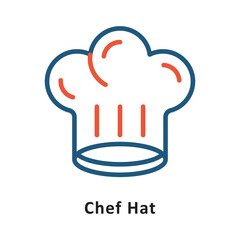 Chef Hat Vector Two Color Icon. Eps 10 File