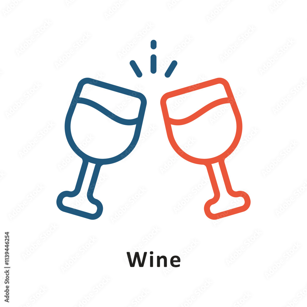 Poster wine vector two color icon. eps 10 file