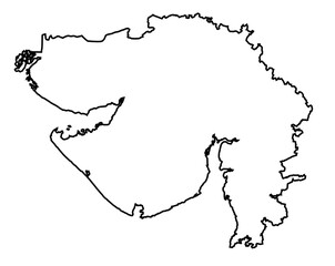 Minimalist Line Art Map of Gujarat