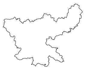 Minimalist Line Art Map of Jharkhand
