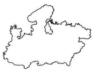 Minimalist Line Art Map of Madhya Pradesh