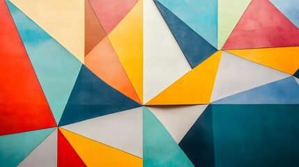 Fototapeta premium Abstract Colorful Geometric Triangular Wall Art
