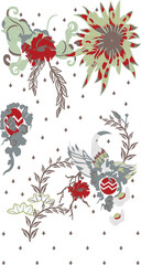 Delicate blooms and graceful birds dance across a canvas of soft whites and muted tones, creating a serene and captivating design-2