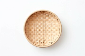 Decorative basket , Isolated white background, flat lay