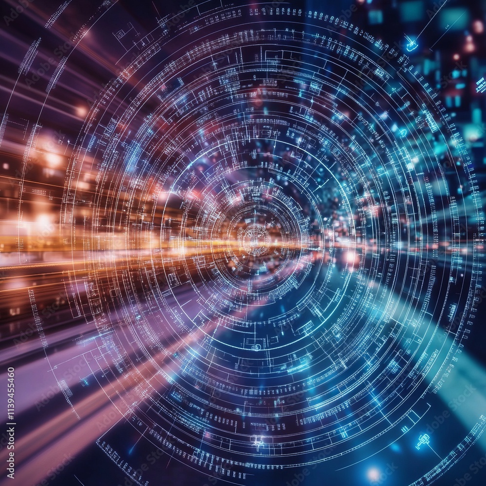 Poster abstract digital data network speed technology
