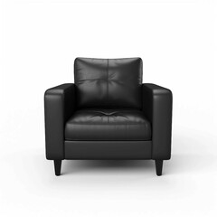 Fototapeta premium black arm chair , Isolated white background, flat lay