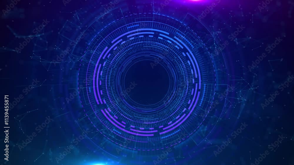 Poster futuristic interface circles hud digital high technology tech circle hud. 3d future circuit element 