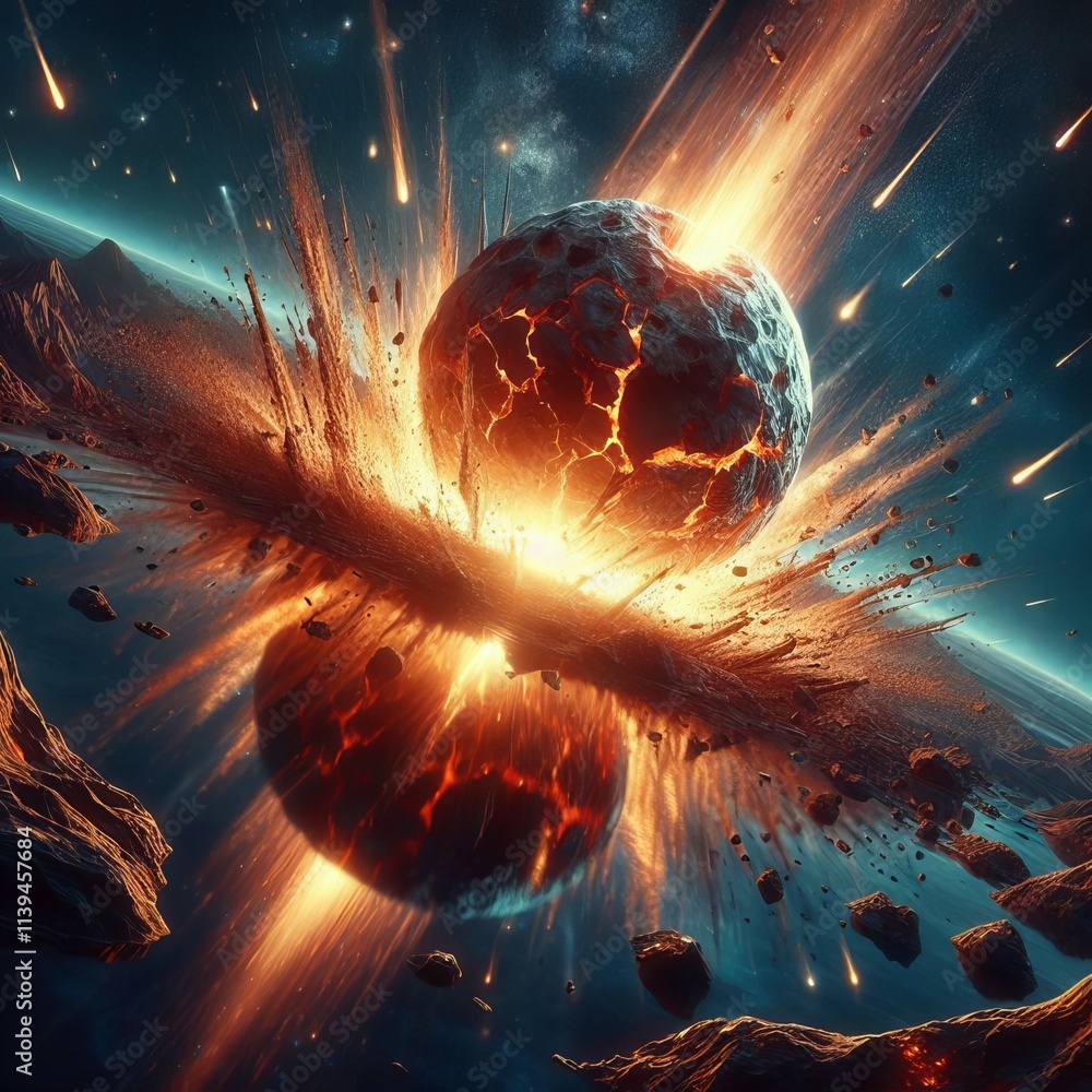 Wall mural 412 meteor impact a collision between a meteoroid and the earth'