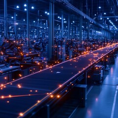 Fototapeta premium Automated Factory Production Line with Advanced Technology