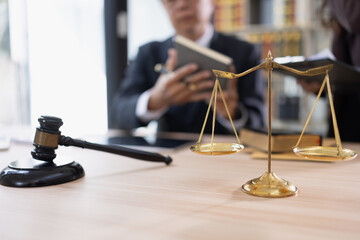 Lawyer or judge consult, Lawyers discussing about contract and agreement concept.